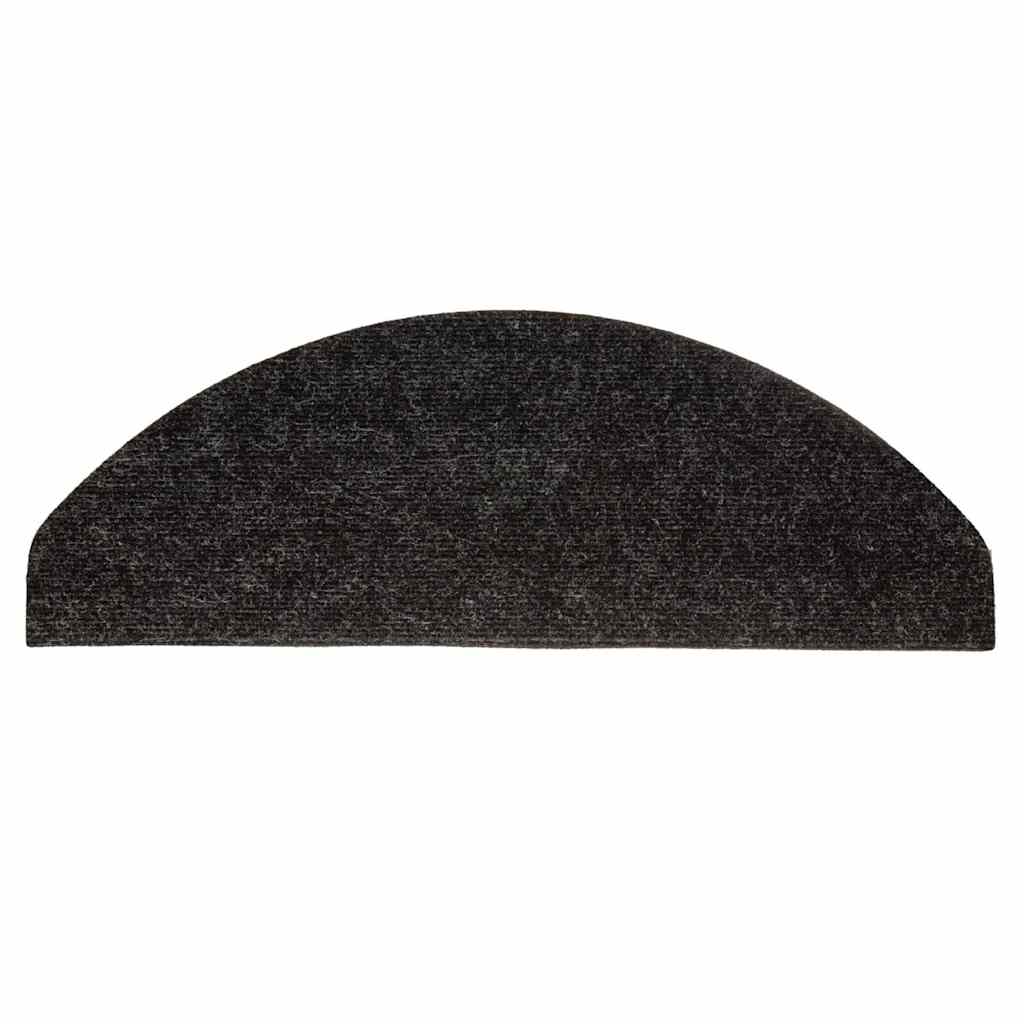 Stair Mats Self-Adhesive 30 pcs. Black 56x17x3 cm