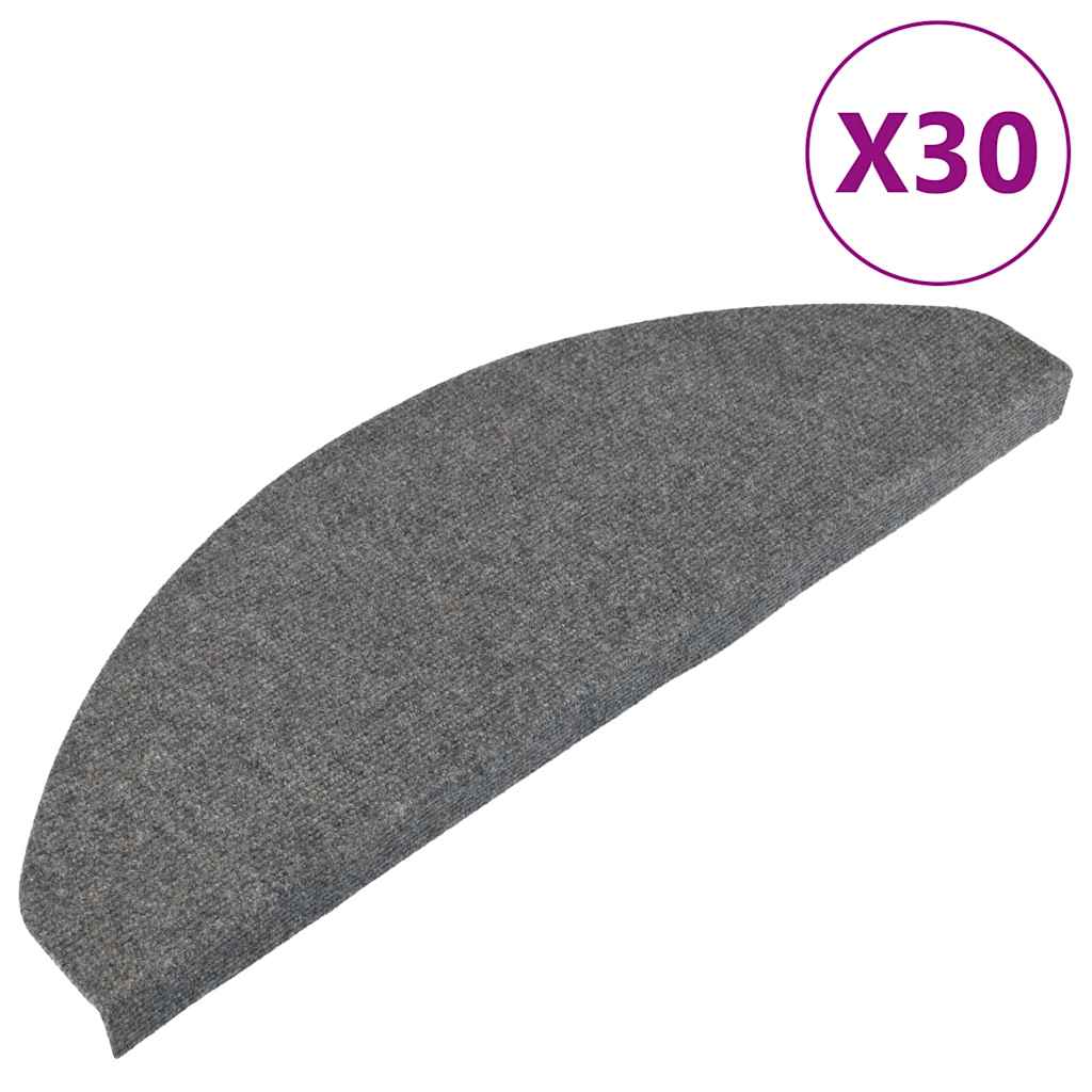 Tapis de marchettes auto-adhésifs 30 pces Gris 65x22,5x3,5 cm
