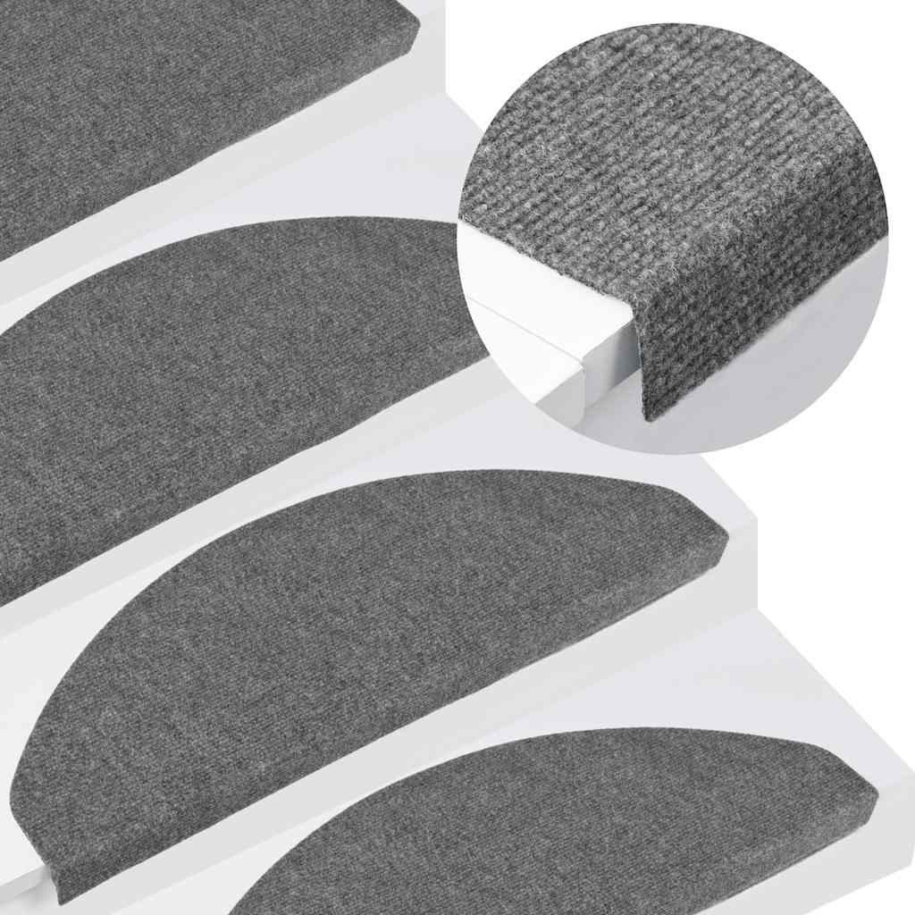 Tapis de marchettes auto-adhésifs 30 pces Gris 65x22,5x3,5 cm