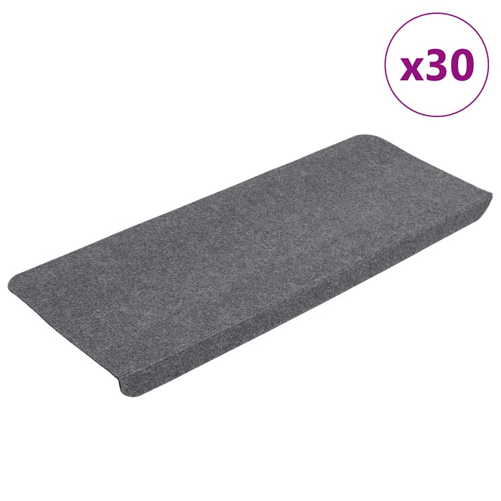 Stair Mats Self-Adhesive 30 pcs. Grey 65x24.5x3.5 cm