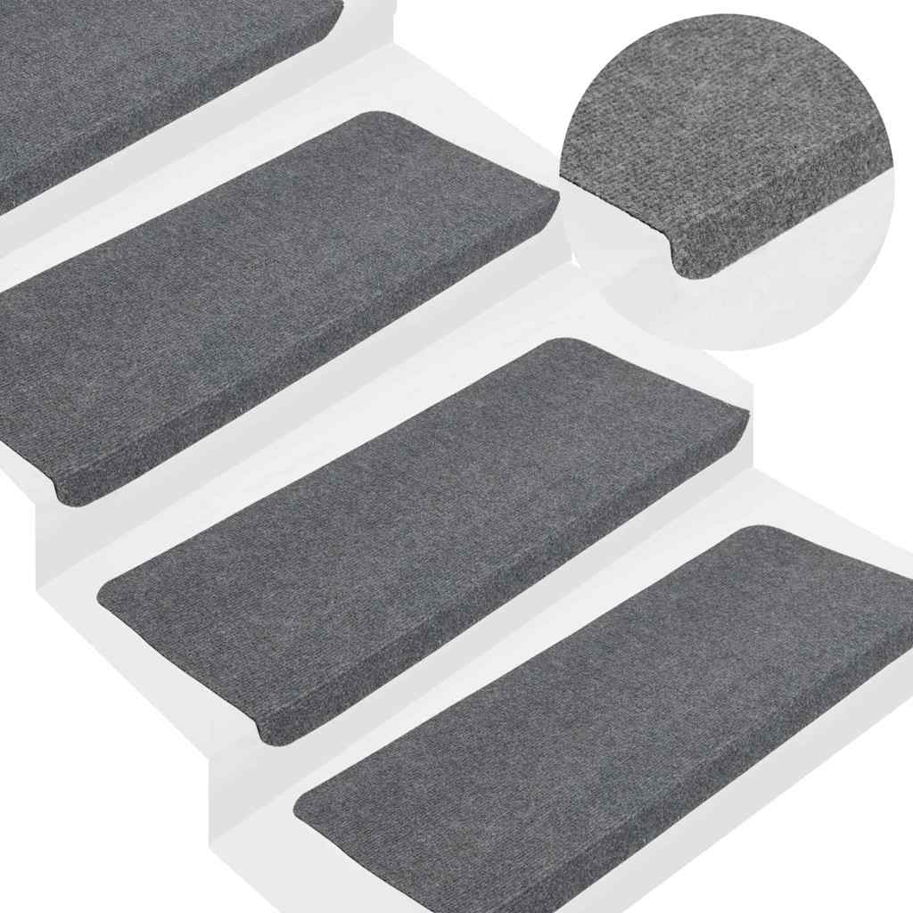 Stair Mats Self-Adhesive 30 pcs. Grey 65x24.5x3.5 cm