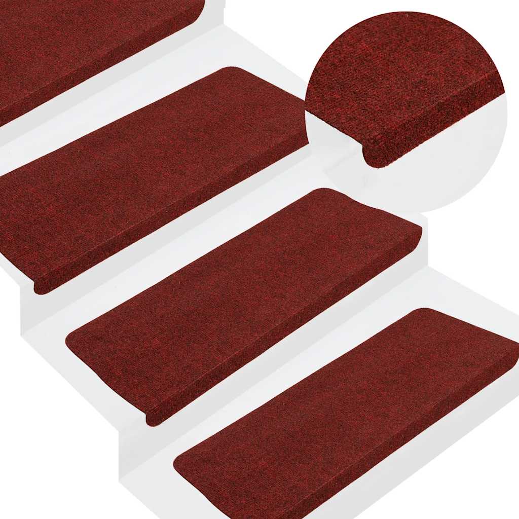 Marches d'escalier auto-adhésives 30 pièces Rouge 65x22,5x3,5 cm