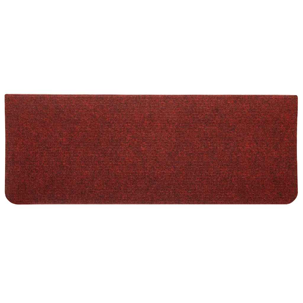 Marches d'escalier auto-adhésives 30 pièces Rouge 65x24,5x3,5 cm