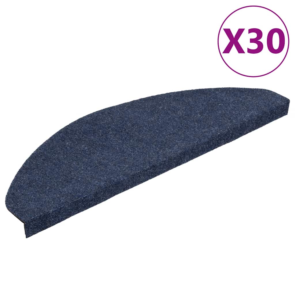 Self-Adhesive Stair Treads, 30 pcs. Blue 65x22.5x3.5 cm