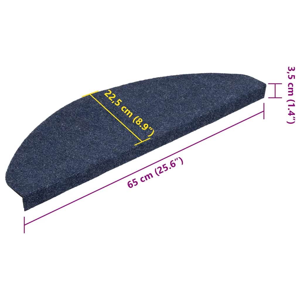 Self-Adhesive Stair Treads, 30 pcs. Blue 65x22.5x3.5 cm