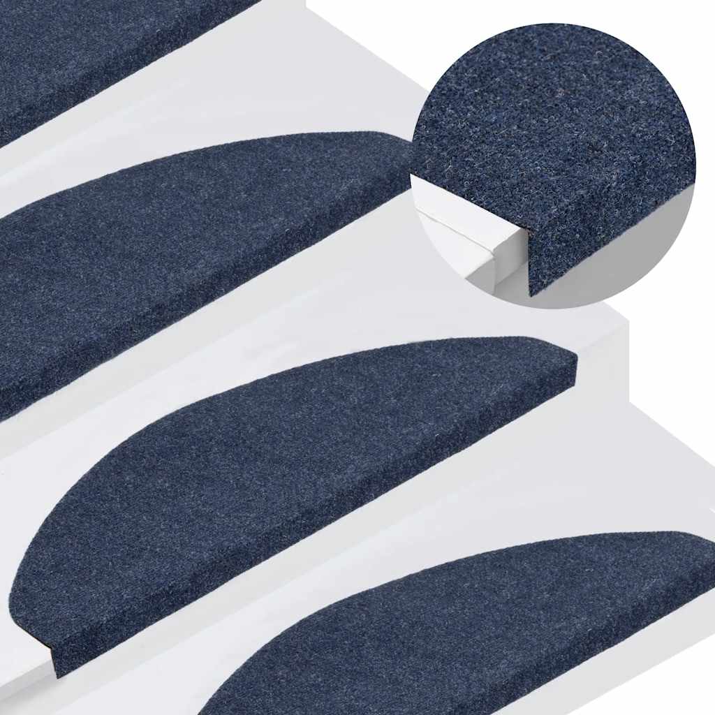 Self-Adhesive Stair Treads, 30 pcs. Blue 65x22.5x3.5 cm