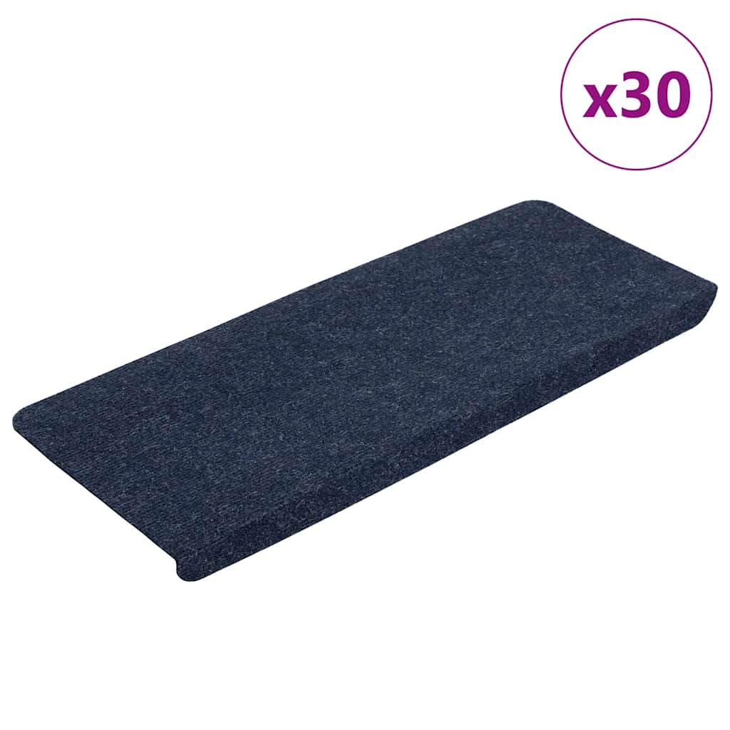 Tapis de marches autocollants 30 pces bleus 65x24,5x3,5 cm