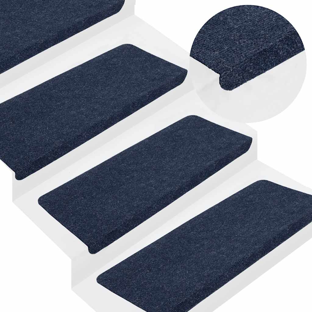 Tapis de marches autocollants 30 pces bleus 65x24,5x3,5 cm