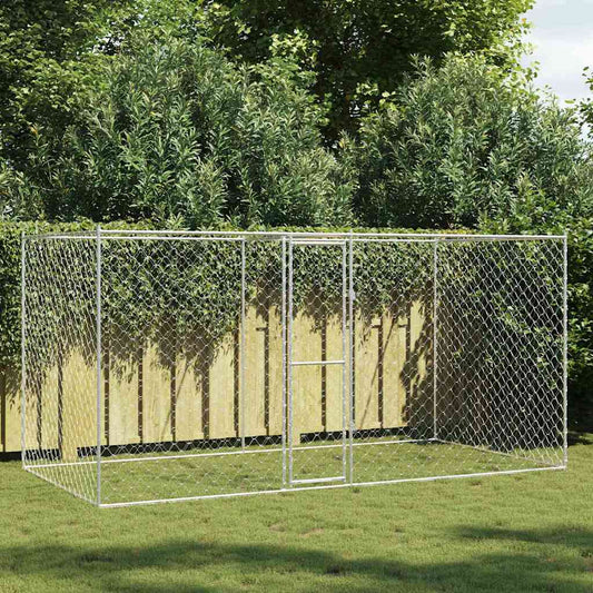 Hundekäfig Silber 400 x 200 x 200 cm Verzinkter Stahl