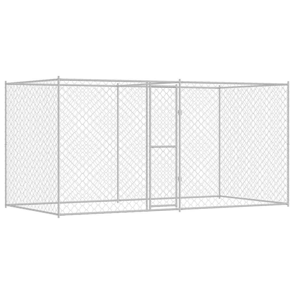 Hundekäfig Silber 400 x 200 x 200 cm Verzinkter Stahl