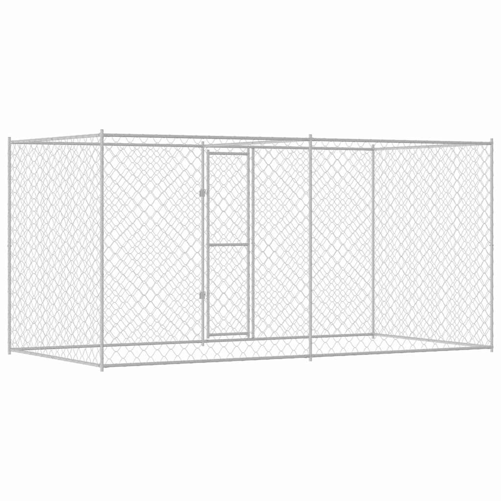 Hundekäfig Silber 400 x 200 x 200 cm Verzinkter Stahl