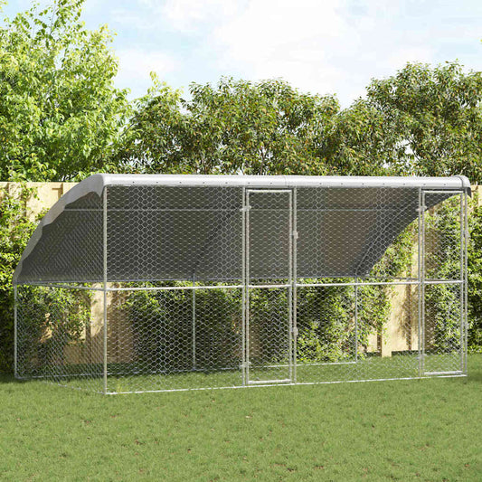 Hundekäfig 2 pcs Silber 4 x 2 x 2 m Verzinkter Stahl