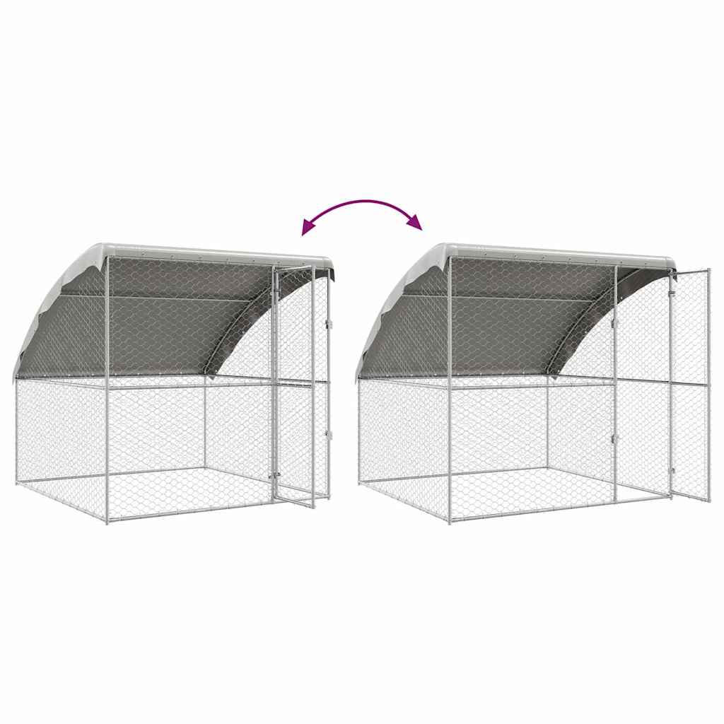 Hundekäfig 2 pcs Silber 4 x 2 x 2 m Verzinkter Stahl
