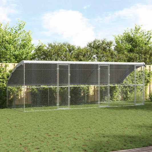 Hundekäfig 3 pcs Silber 6 x 2 x 2 m Verzinkter Stahl