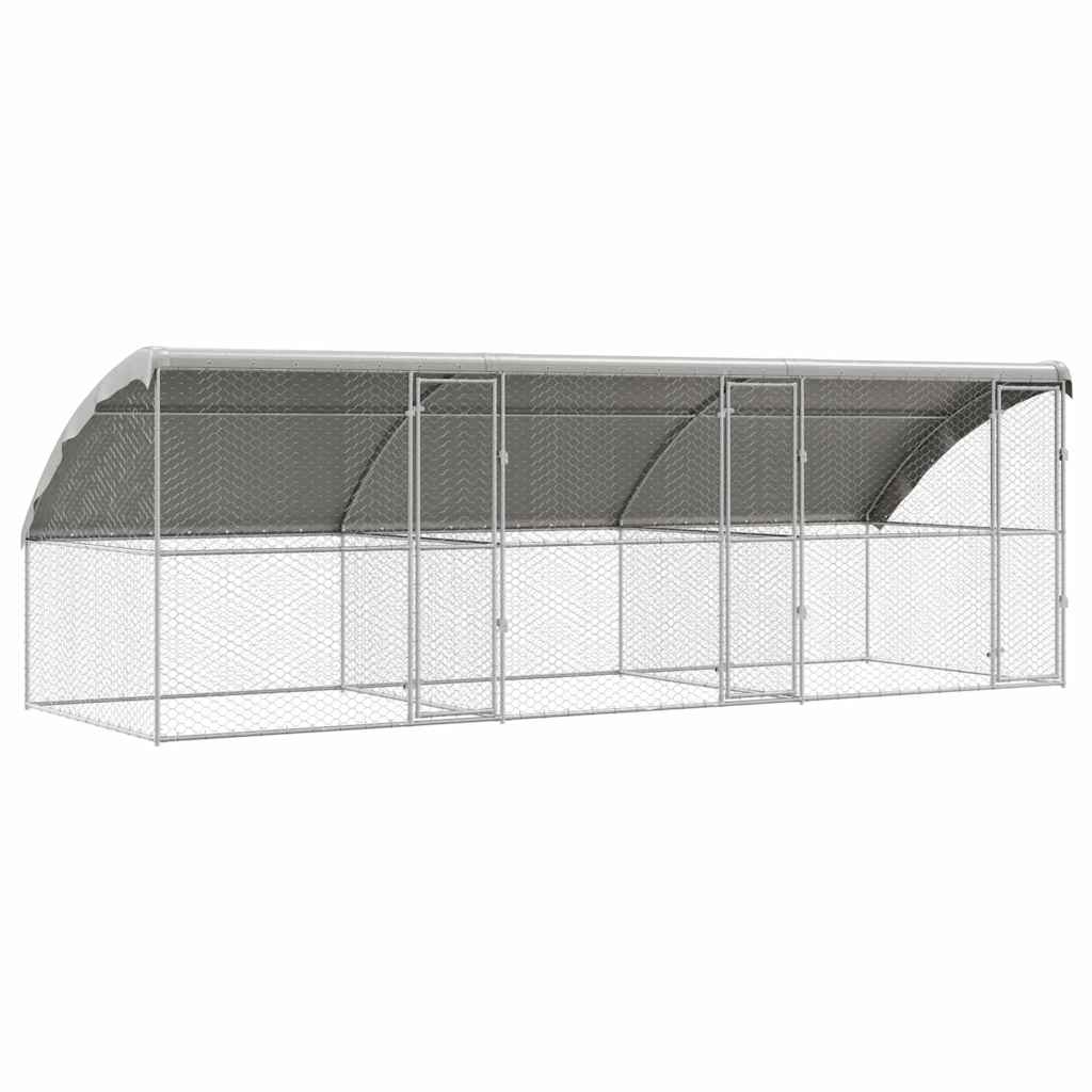 Hundekäfig 3 pcs Silber 6 x 2 x 2 m Verzinkter Stahl