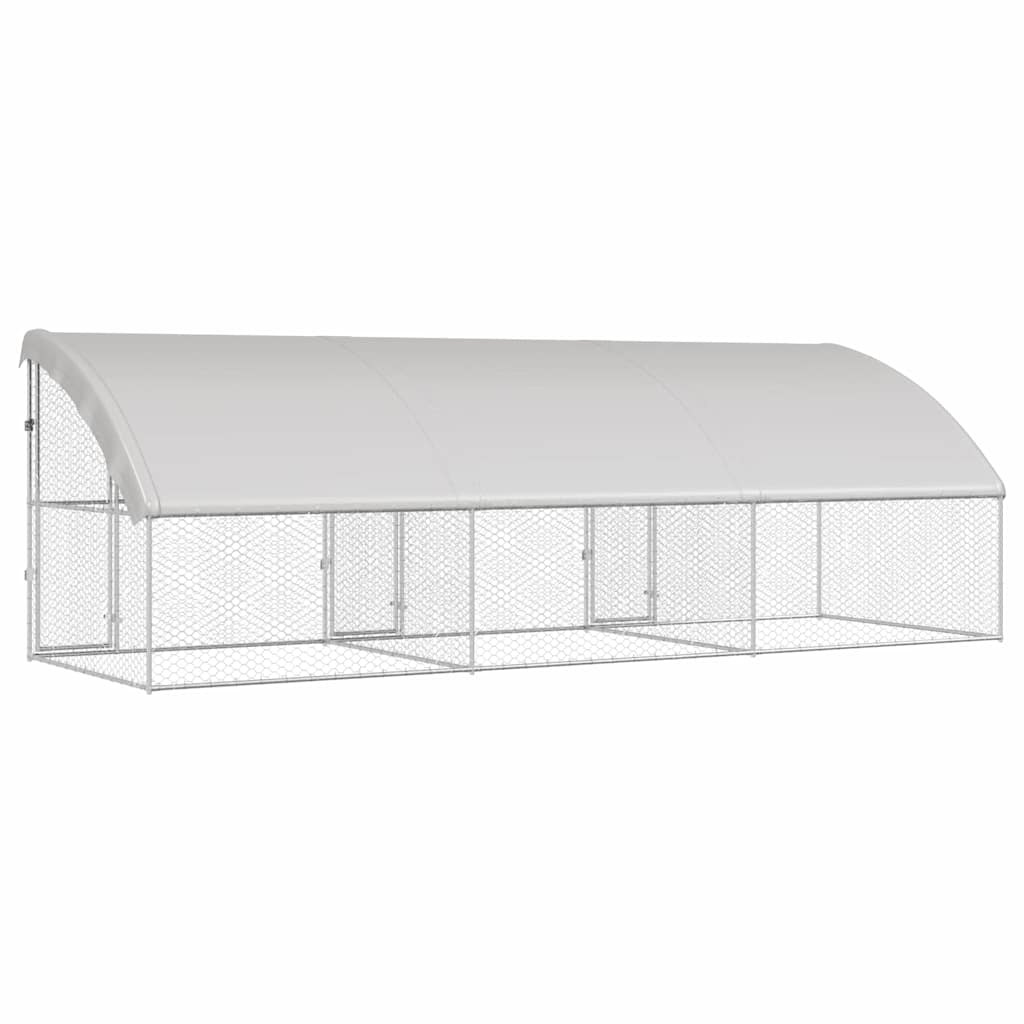 Hundekäfig 3 pcs Silber 6 x 2 x 2 m Verzinkter Stahl