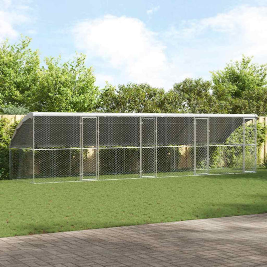 Hundekäfig 4 pcs Silber 8 x 2 x 2 m Verzinkter Stahl