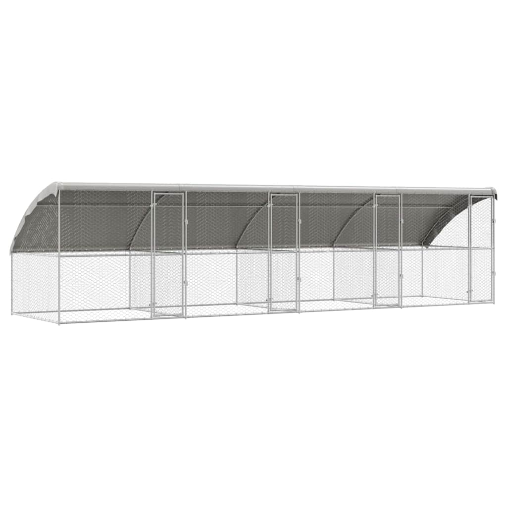 Hundekäfig 4 pcs Silber 8 x 2 x 2 m Verzinkter Stahl