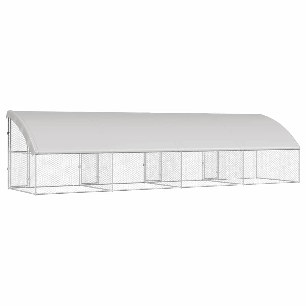 Hundekäfig 4 pcs Silber 8 x 2 x 2 m Verzinkter Stahl