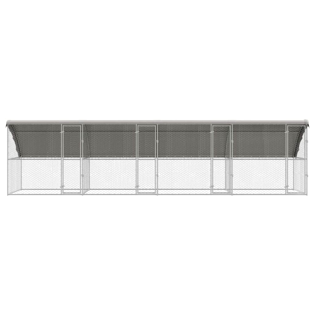 Hundekäfig 4 pcs Silber 8 x 2 x 2 m Verzinkter Stahl