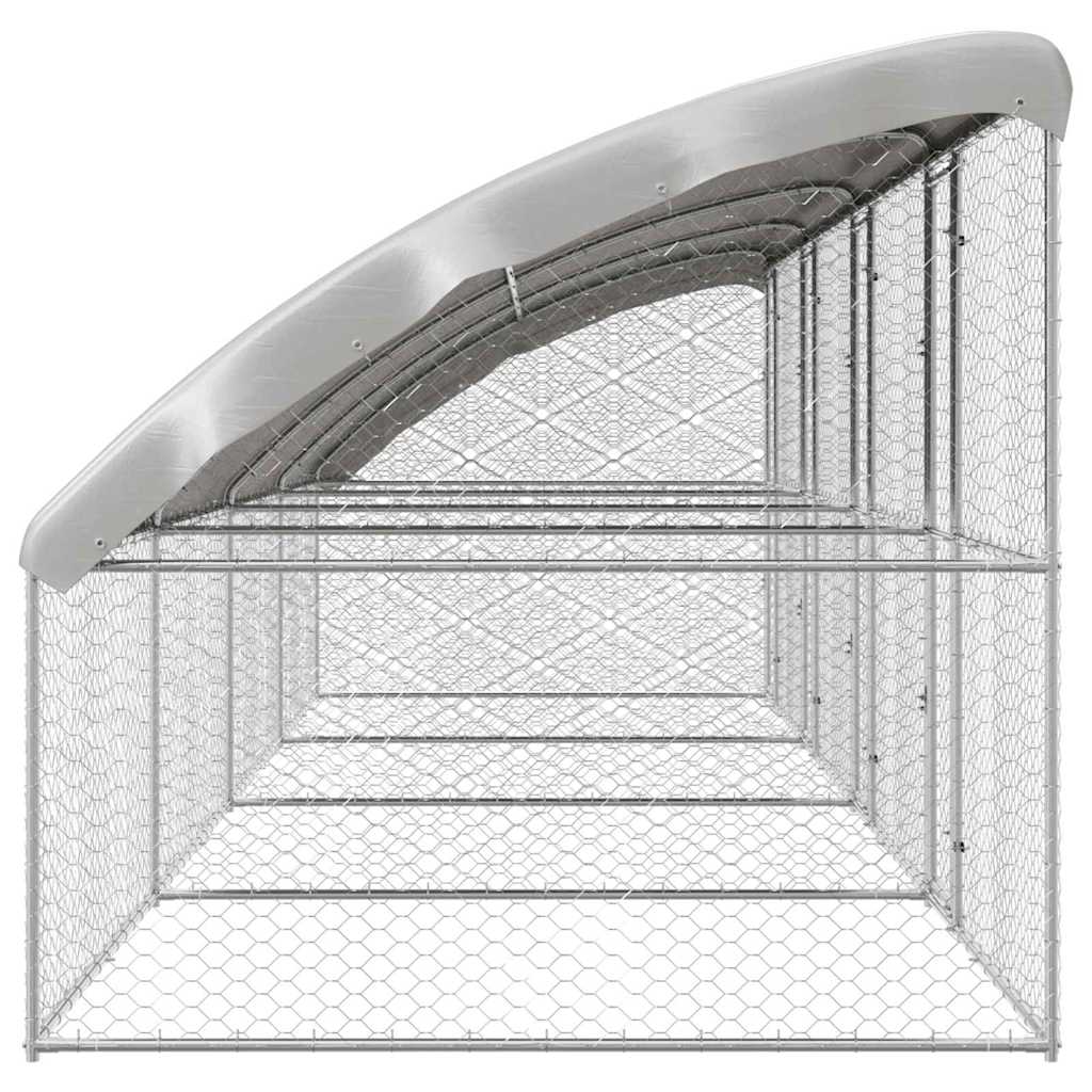 Hundekäfig 4 pcs Silber 8 x 2 x 2 m Verzinkter Stahl