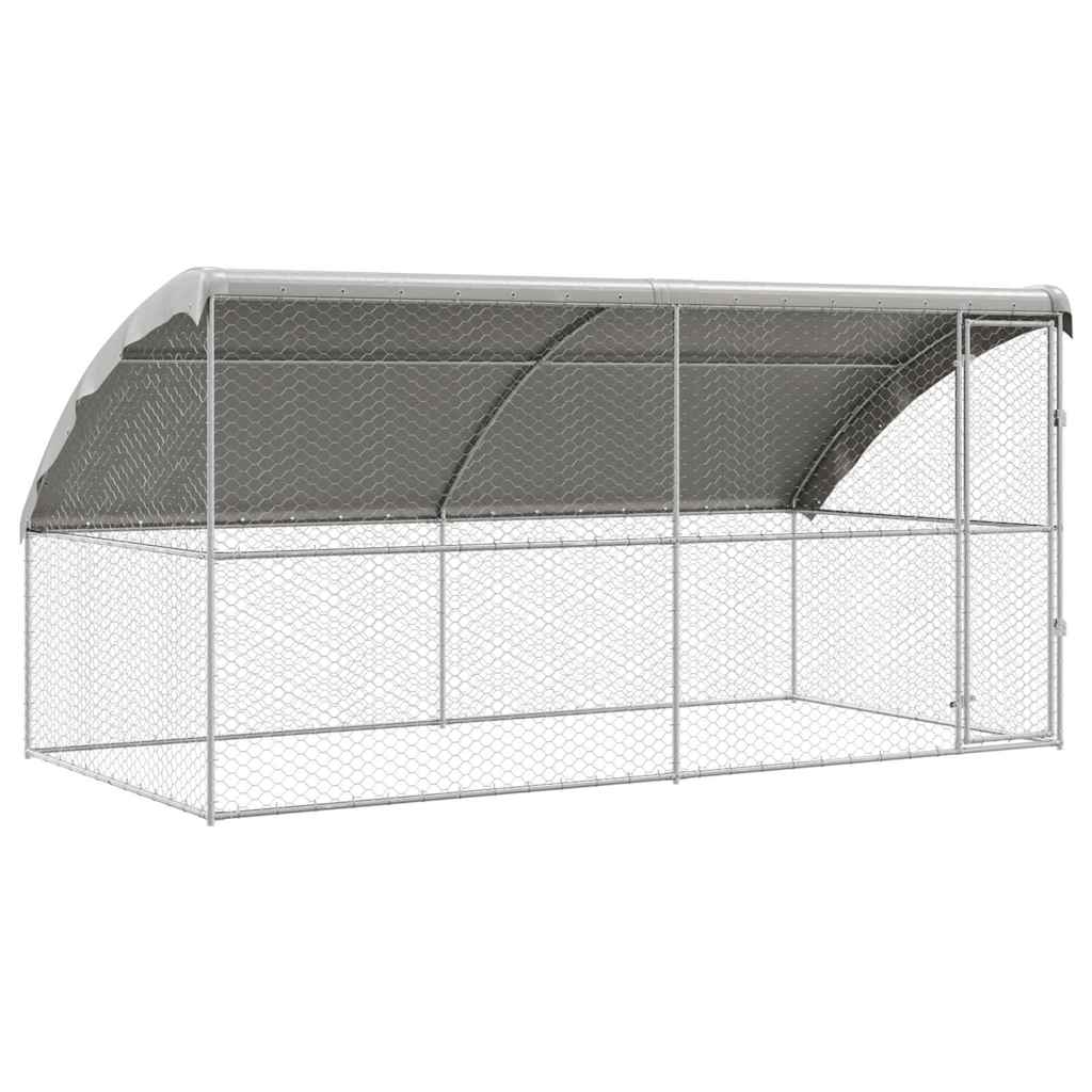 Hundekäfig 2 pcs Silber 4 x 2 x 2 m Verzinkter Stahl