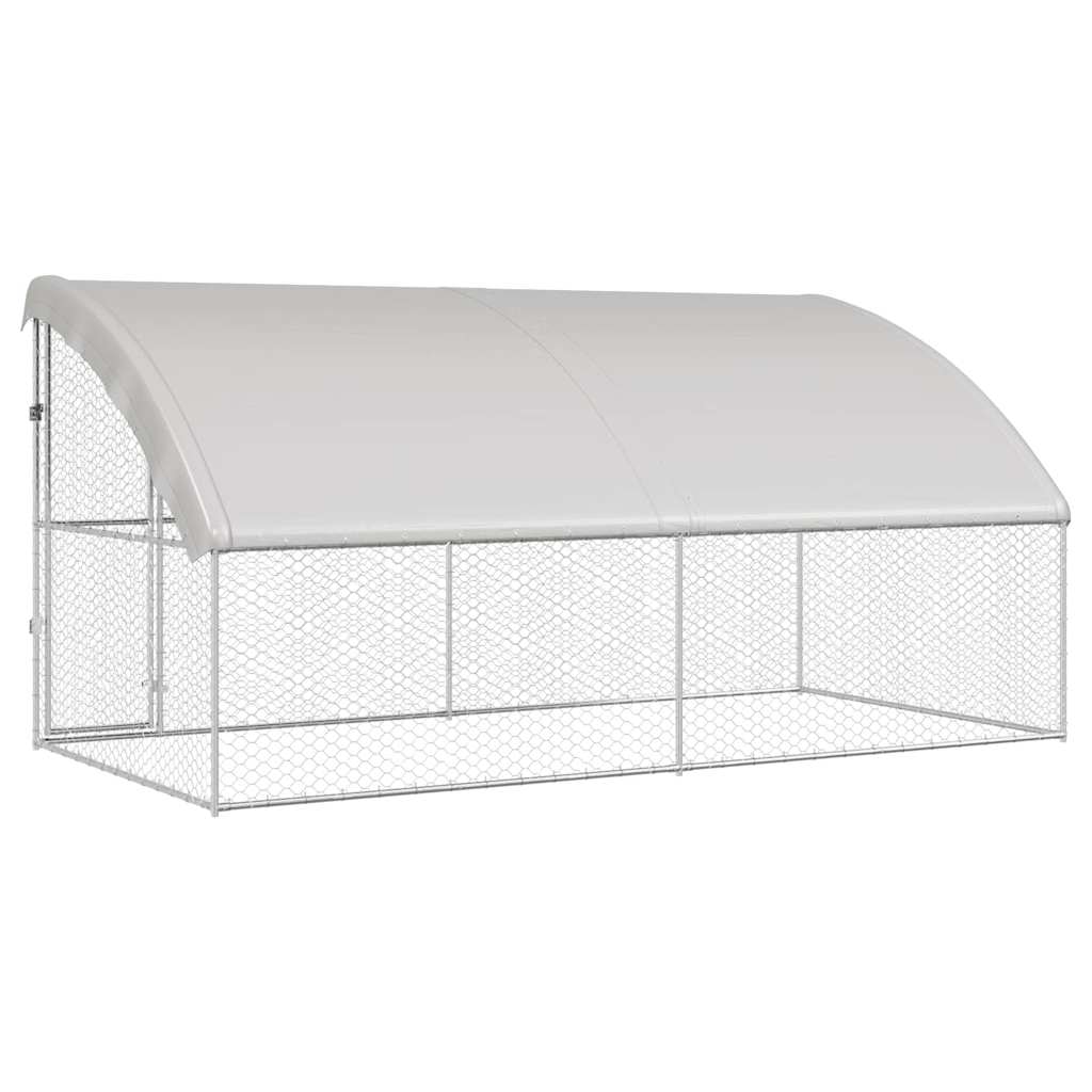 Hundekäfig 2 pcs Silber 4 x 2 x 2 m Verzinkter Stahl