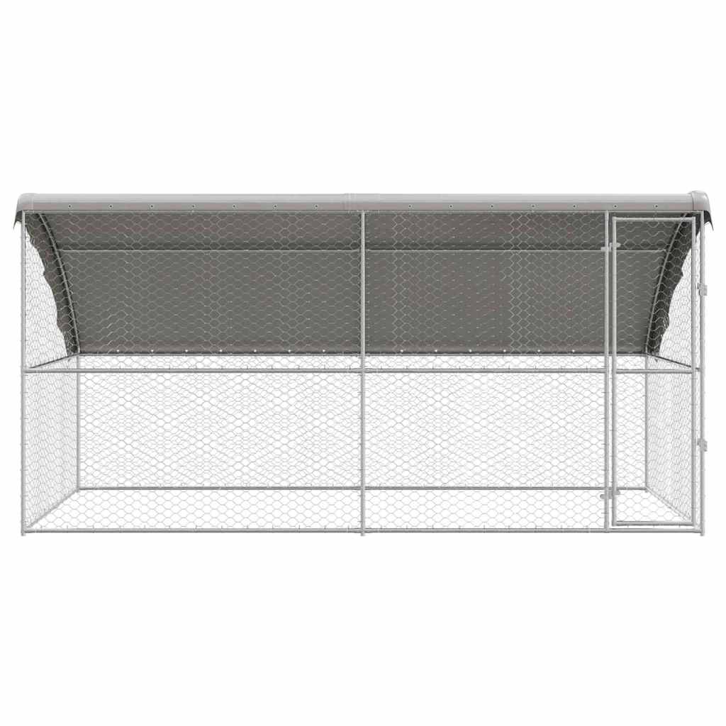 Hundekäfig 2 pcs Silber 4 x 2 x 2 m Verzinkter Stahl