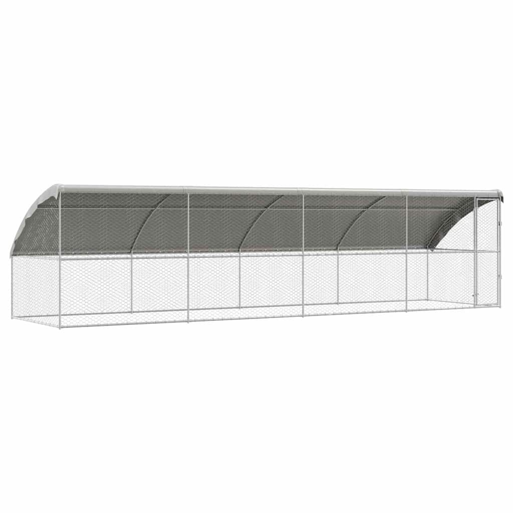 Hundekäfig 4 pcs Silber 8 x 2 x 2 m Verzinkter Stahl