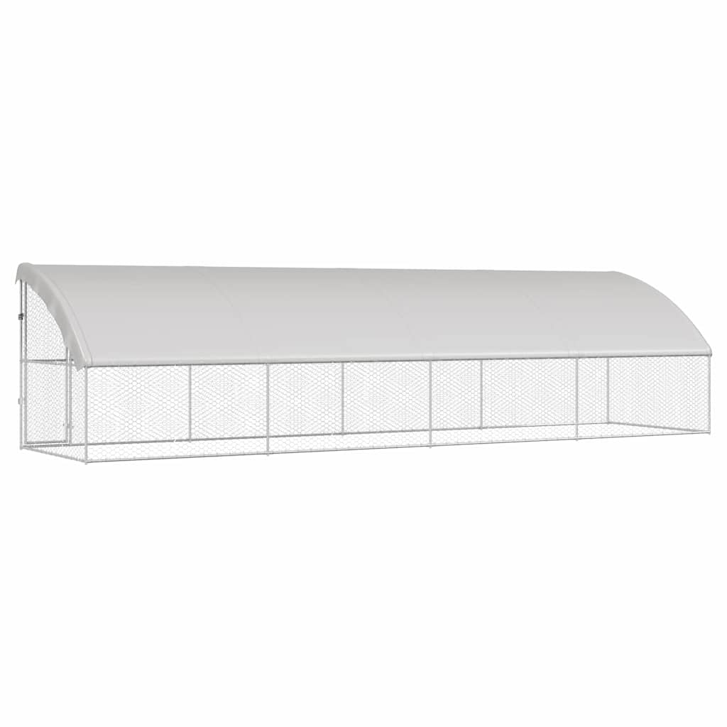 Hundekäfig 4 pcs Silber 8 x 2 x 2 m Verzinkter Stahl
