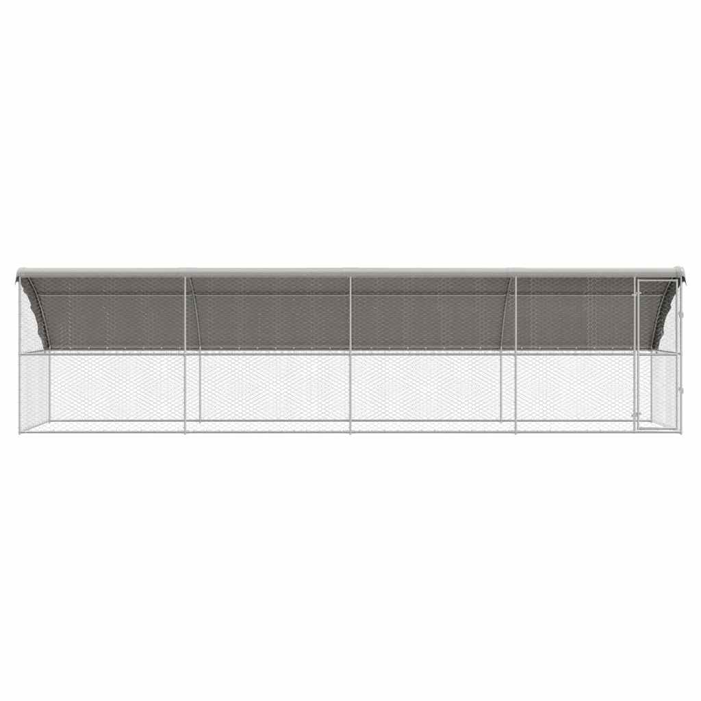 Hundekäfig 4 pcs Silber 8 x 2 x 2 m Verzinkter Stahl
