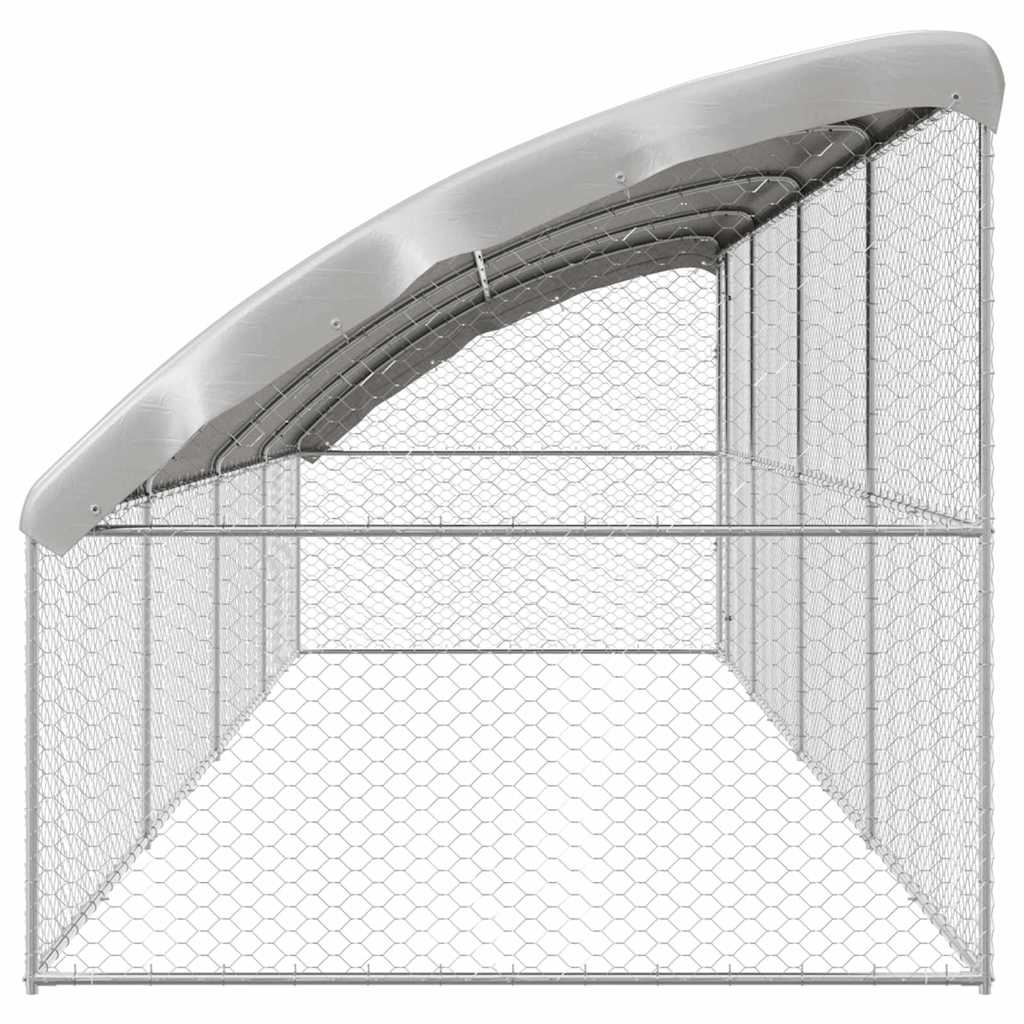 Hundekäfig 4 pcs Silber 8 x 2 x 2 m Verzinkter Stahl