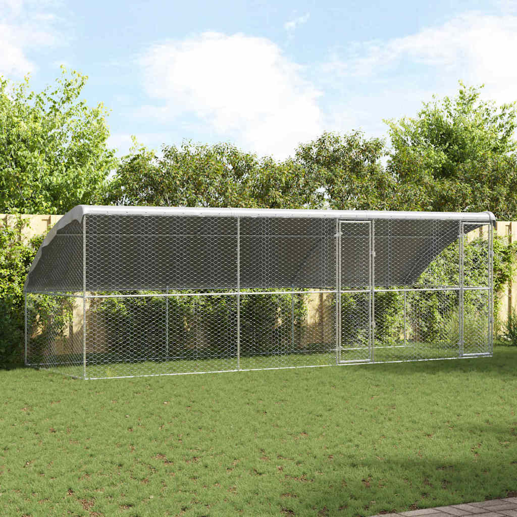 Hundekäfig 3 pcs Silber 6 x 2 x 2 m Verzinkter Stahl