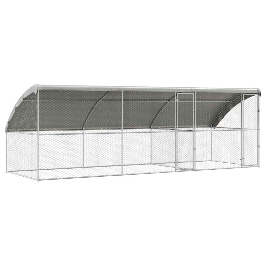 Hundekäfig 3 pcs Silber 6 x 2 x 2 m Verzinkter Stahl