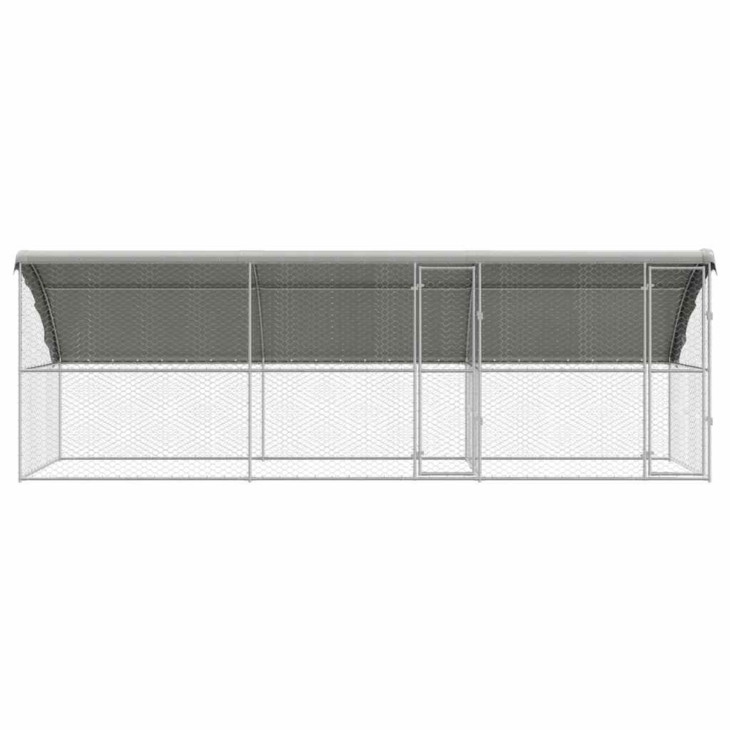 Hundekäfig 3 pcs Silber 6 x 2 x 2 m Verzinkter Stahl