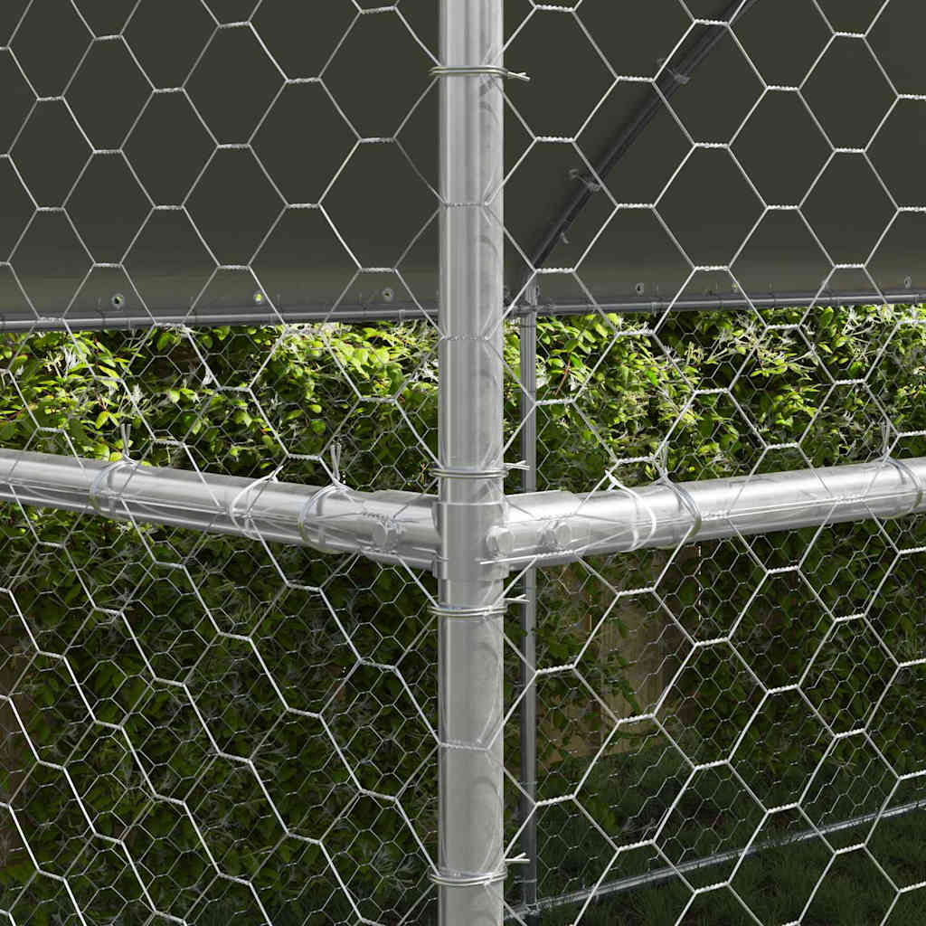 Hundekäfig 4 pcs Silber 8 x 2 x 2 m Verzinkter Stahl