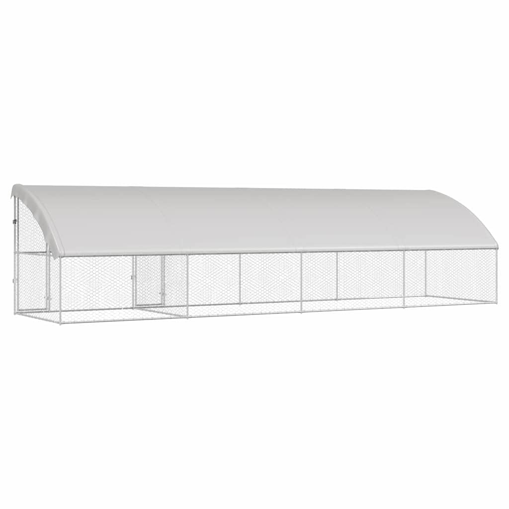 Hundekäfig 4 pcs Silber 8 x 2 x 2 m Verzinkter Stahl