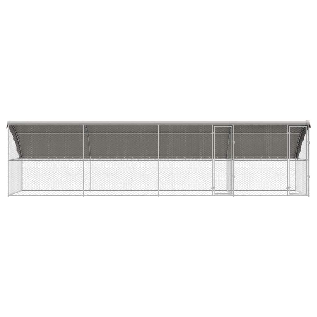 Hundekäfig 4 pcs Silber 8 x 2 x 2 m Verzinkter Stahl