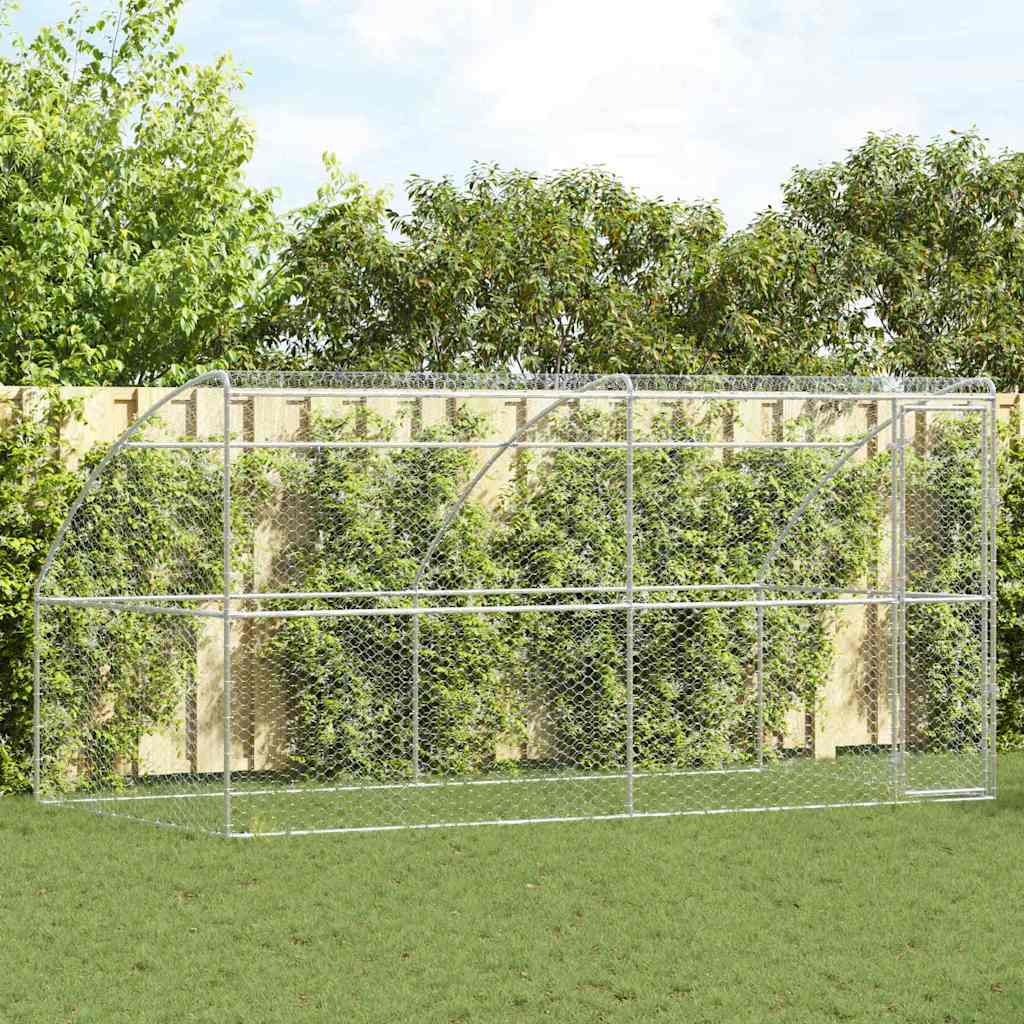 Hundekäfig 2 pcs Silber 4 x 2 x 2 m Verzinkter Stahl