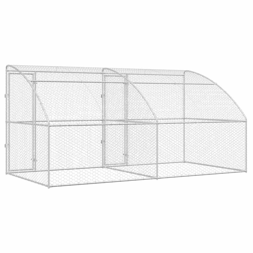 Hundekäfig 2 pcs Silber 4 x 2 x 2 m Verzinkter Stahl