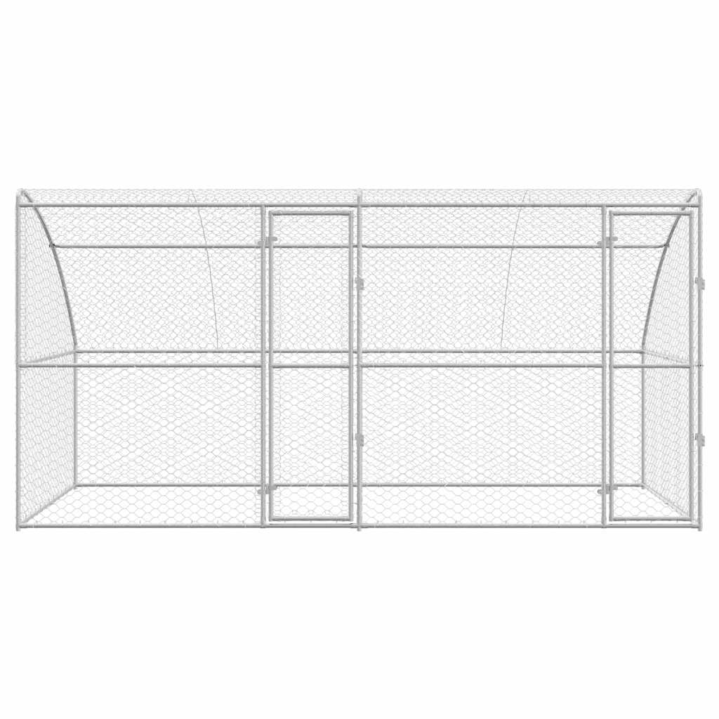 Hundekäfig 2 pcs Silber 4 x 2 x 2 m Verzinkter Stahl