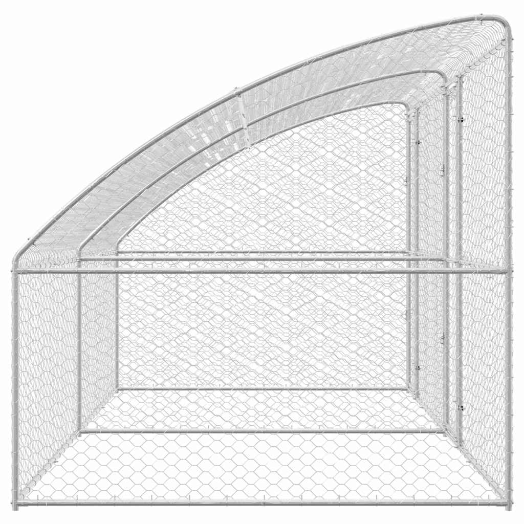 Hundekäfig 2 pcs Silber 4 x 2 x 2 m Verzinkter Stahl
