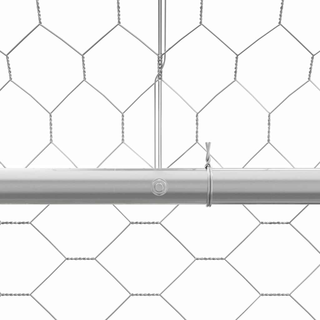 Hundekäfig 4 pcs Silber 8 x 2 x 2 m Verzinkter Stahl