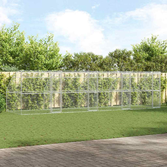 Hundekäfig 4 pcs Silber 8 x 2 x 2 m Verzinkter Stahl