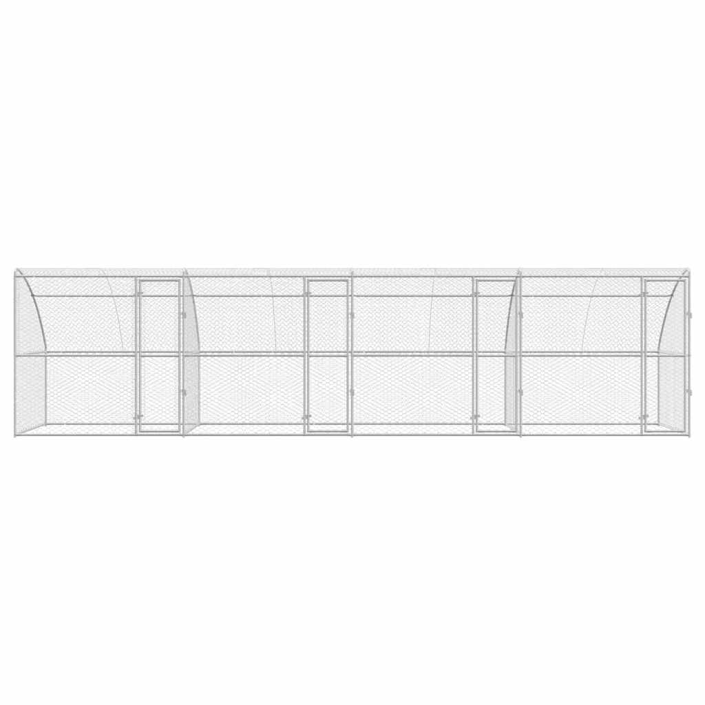 Hundekäfig 4 pcs Silber 8 x 2 x 2 m Verzinkter Stahl