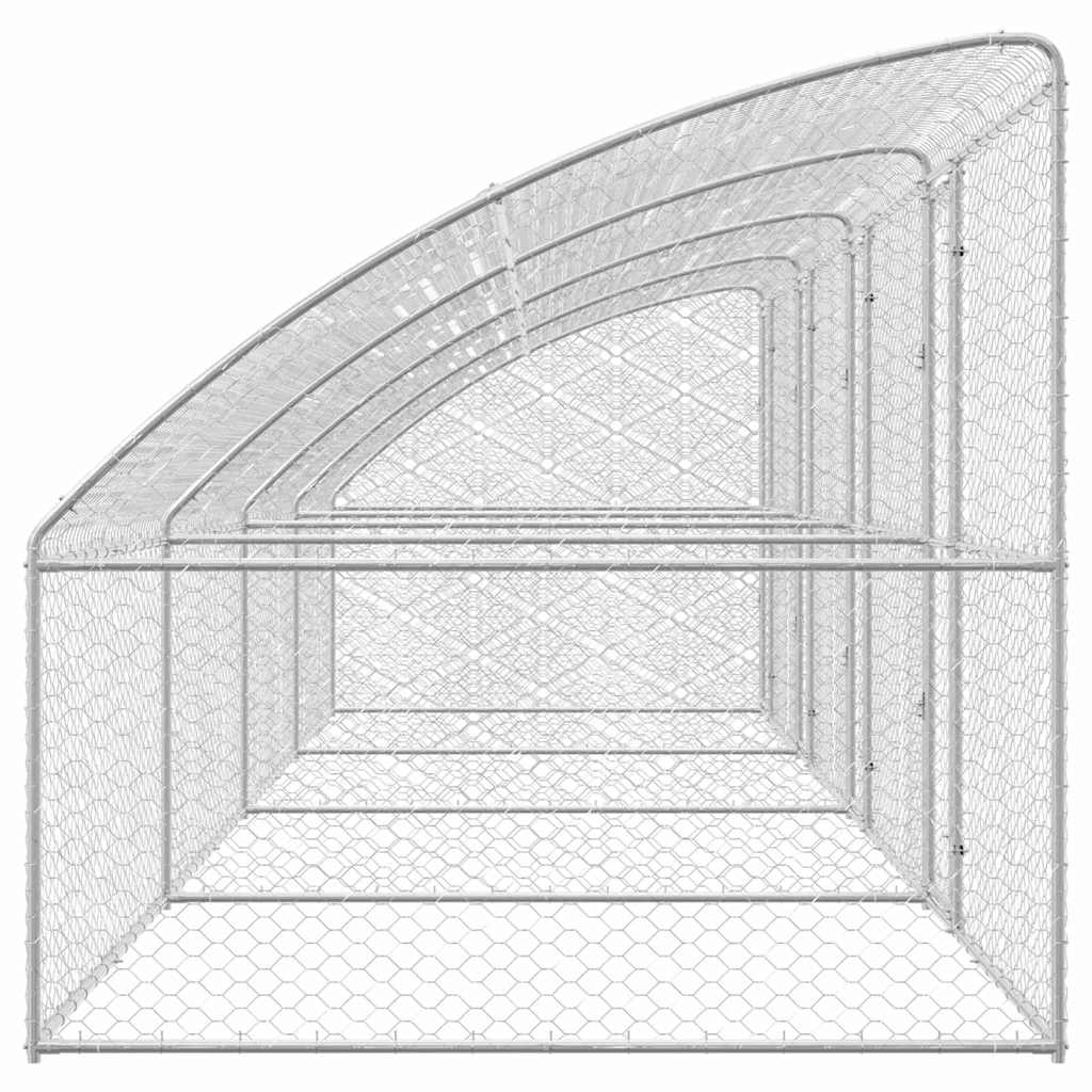 Hundekäfig 4 pcs Silber 8 x 2 x 2 m Verzinkter Stahl