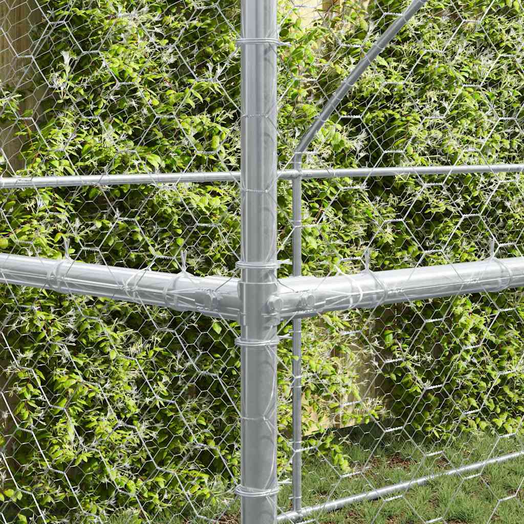 Hundekäfig 2 pcs Silber 4 x 2 x 2 m Verzinkter Stahl