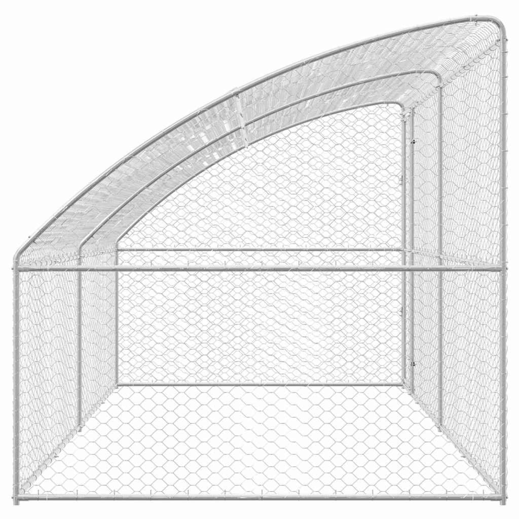 Hundekäfig 2 pcs Silber 4 x 2 x 2 m Verzinkter Stahl