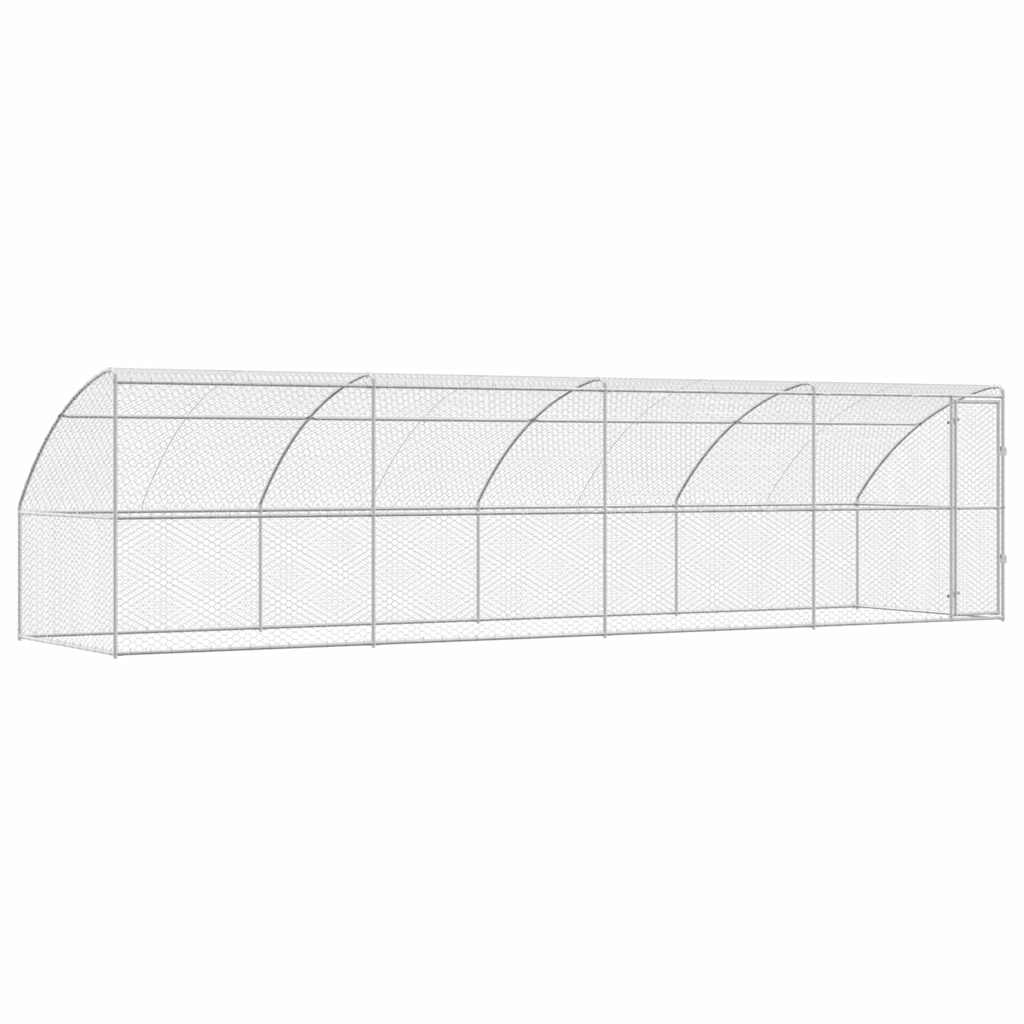 Hundekäfig 4 pcs Silber 8 x 2 x 2 m Verzinkter Stahl