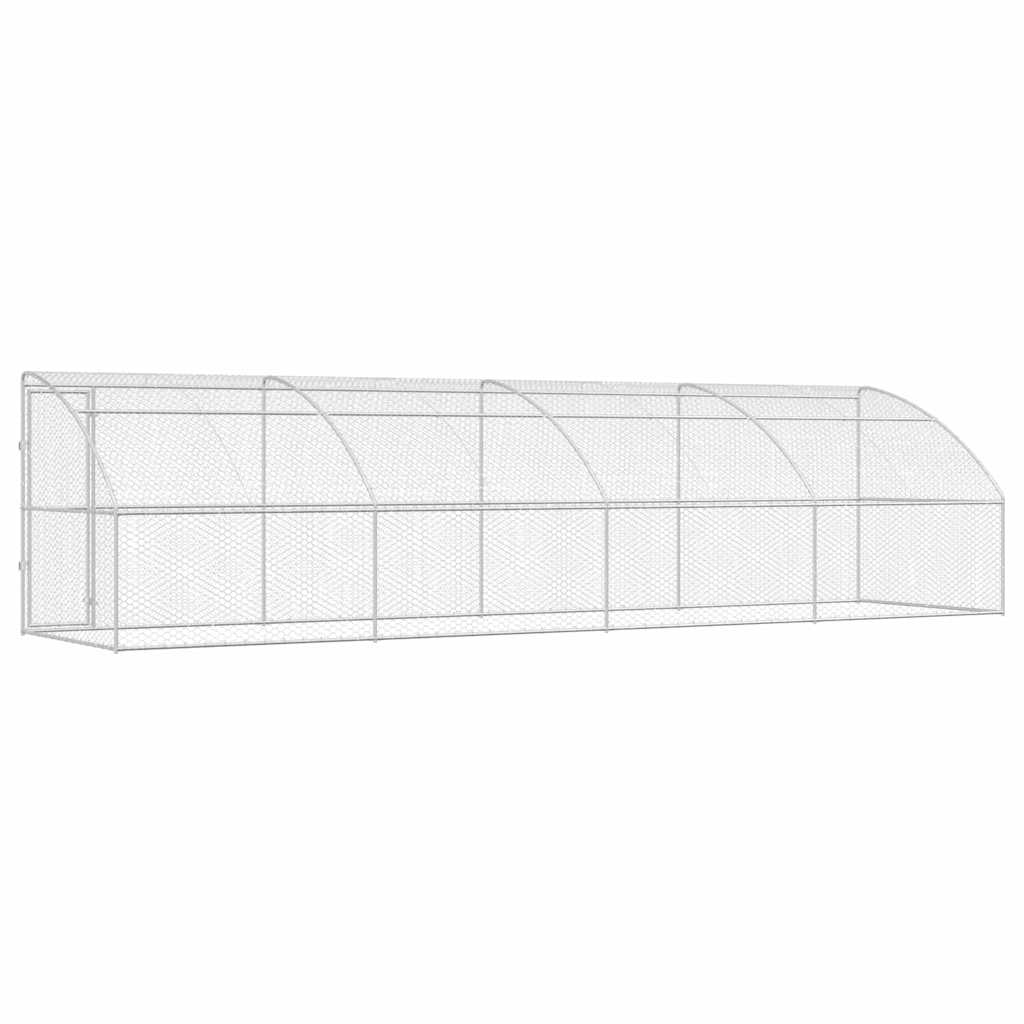 Hundekäfig 4 pcs Silber 8 x 2 x 2 m Verzinkter Stahl